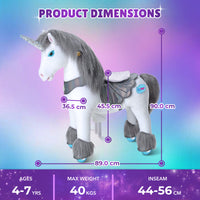 Licorne grise modèle Y, jouet à chevaucher pour les 4-7 ans – Lancement en octobre