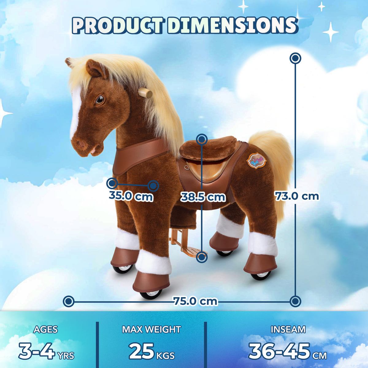 Cheval brun modèle Y, jouet à monter pour les 3-4 ans – Lancement en octobre