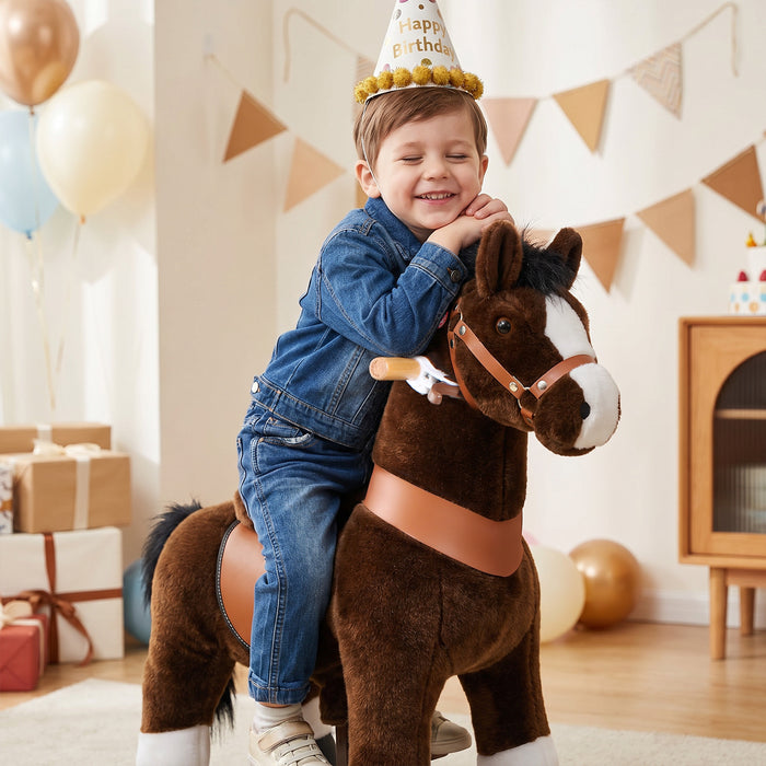Ride-on horse toy Age 3-4 Chocolate（UK&EU in Stock）