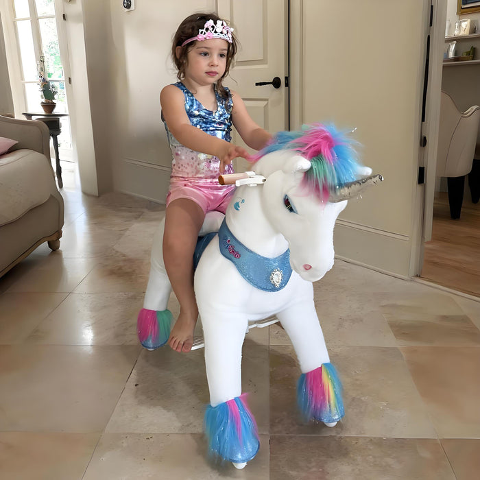 Modell Y Regenbogen-Einhorn-Reitspielzeug für 3–4 Jahre – Start im Oktober