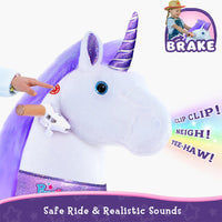 Aufsitz Plüsch Einhorn Alter 4-7 Lila