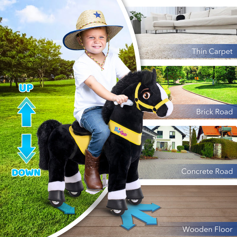 Modell E Schwarzes Spielpferd zum Reiten