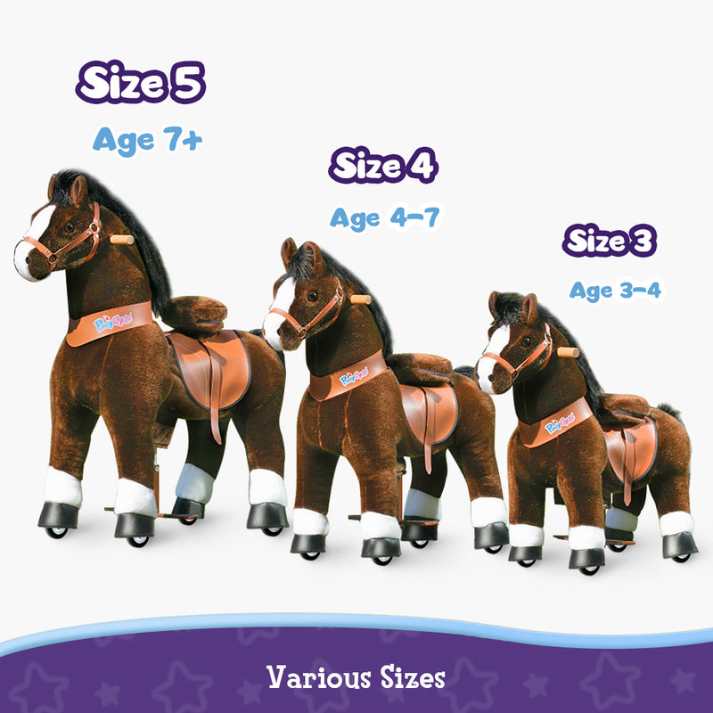 PonyCycle® Reiten Sie auf dem Pferd Größe 5 für Alter 7+ Schokolade