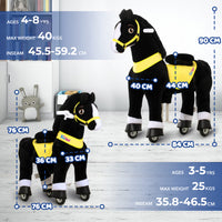 Modell E Schwarzes Spielpferd zum Reiten