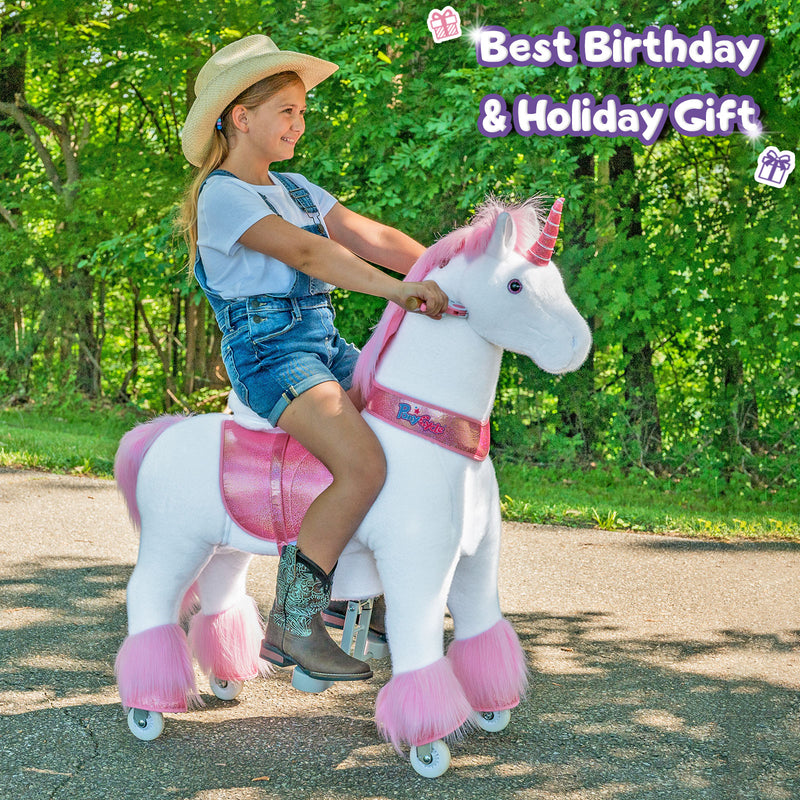 PonyCycle® Ride on Unicorn Size 5 for Age 7+ Pink（UK&EU in Stock）