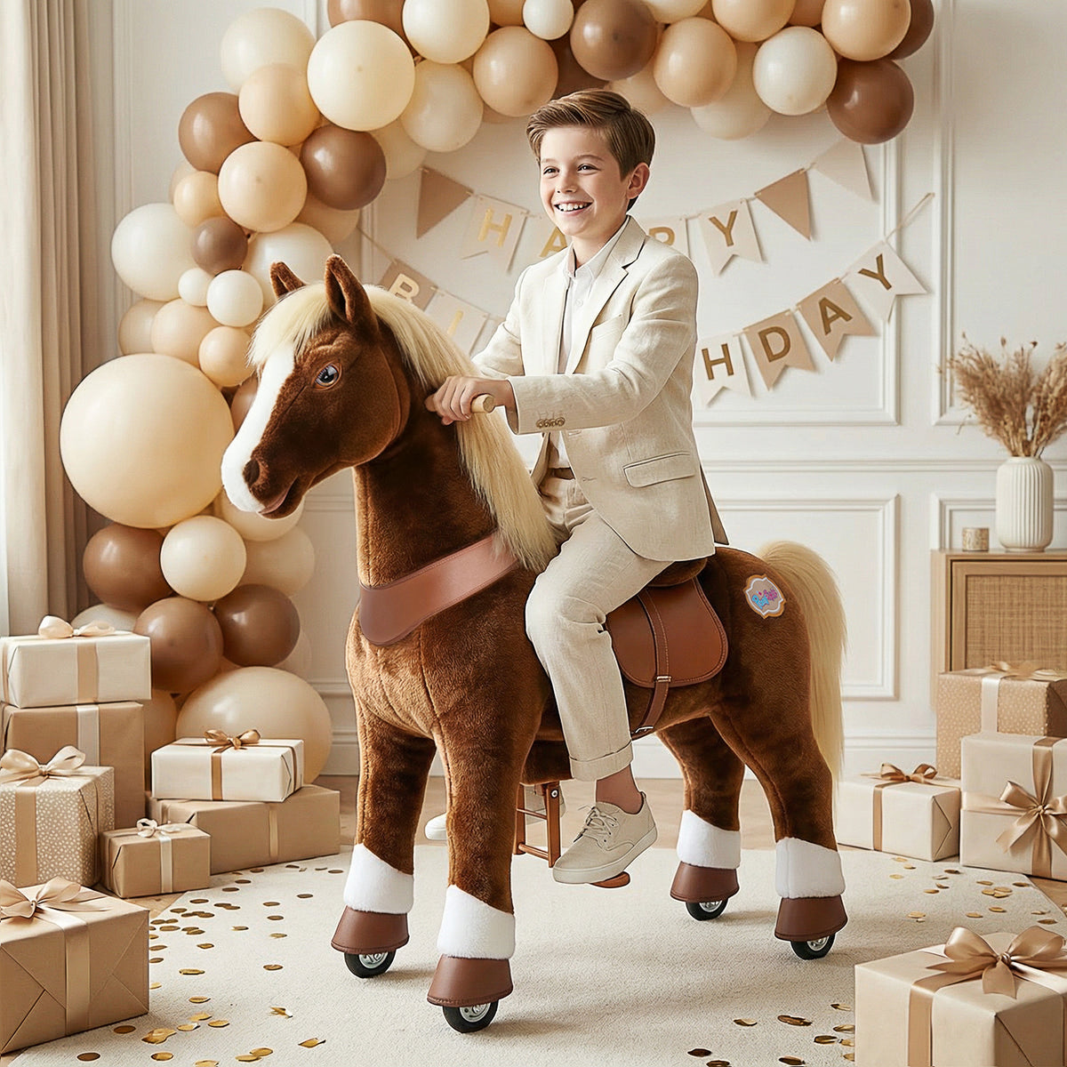Model Y® Brown Horse Rideable Toy for Age 7+（EU in Stock）