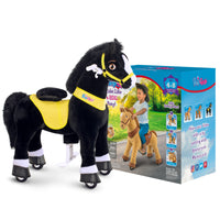 Modell E Schwarzes Spielpferd zum Reiten