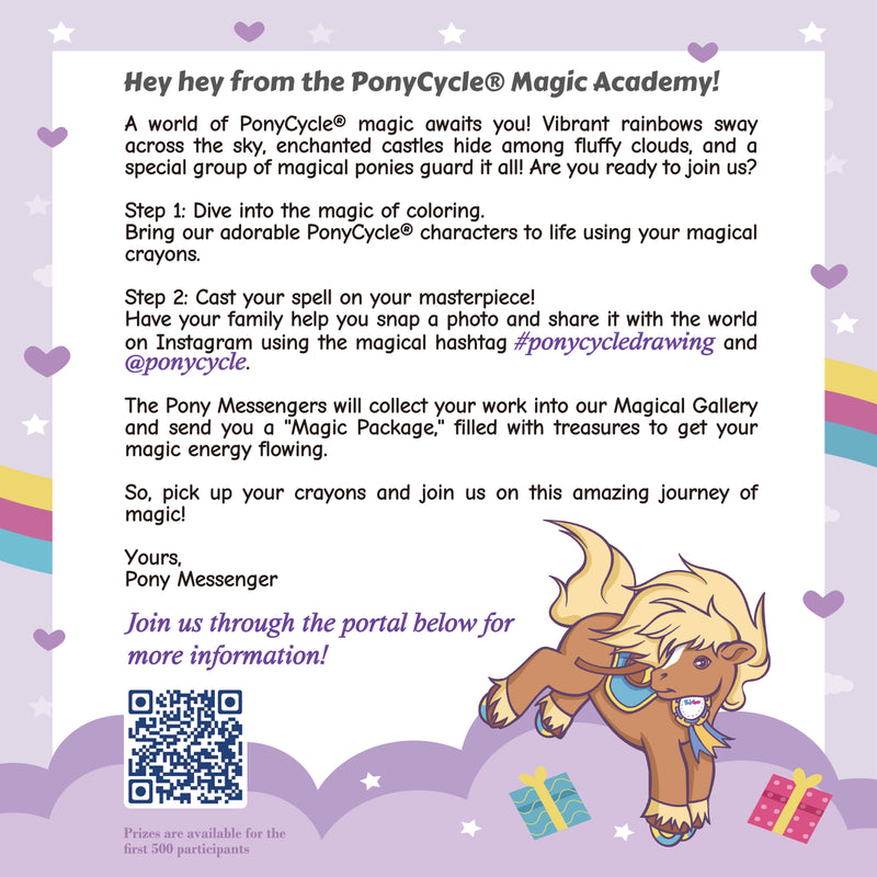 Livre de coloriage officiel PonyCycle® – Comprend 1 planche de stickers et 10 autocollants individuels