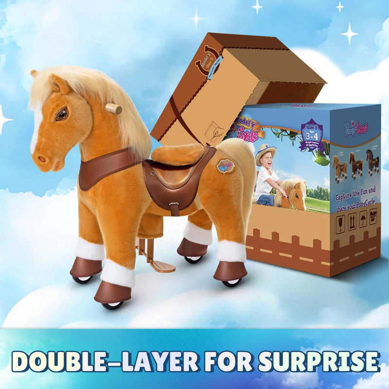 Cheval brun clair modèle Y, jouet à monter pour les 3-4 ans – Lancement en octobre