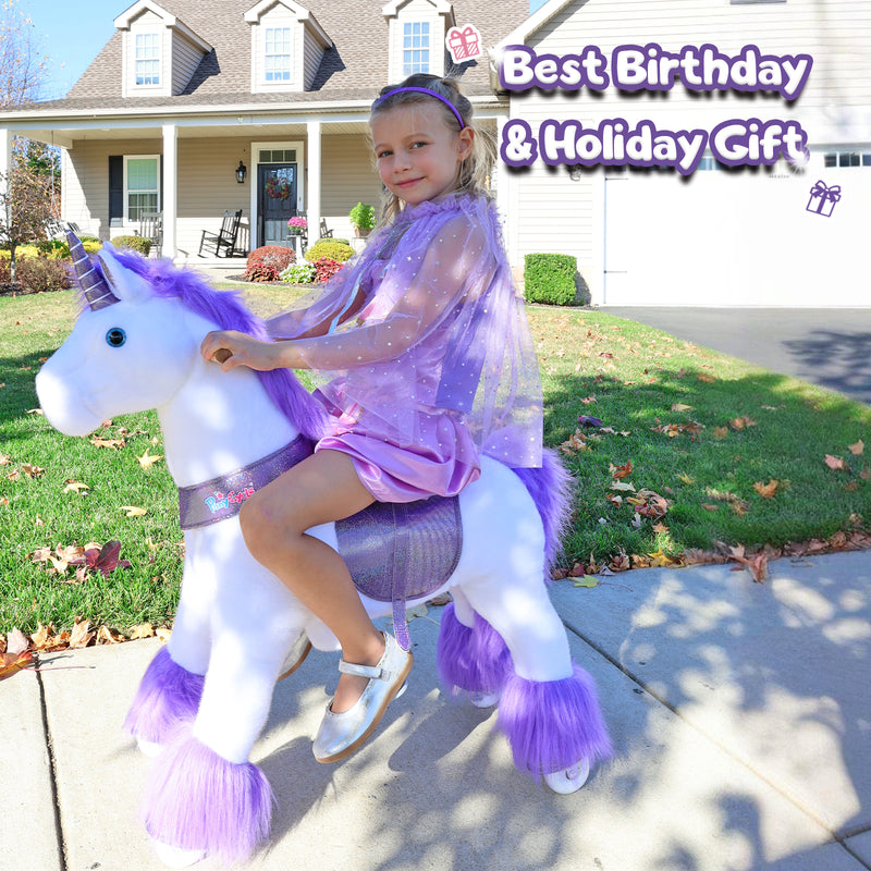 Aufsitz Plüsch Einhorn Alter 4-7 Lila