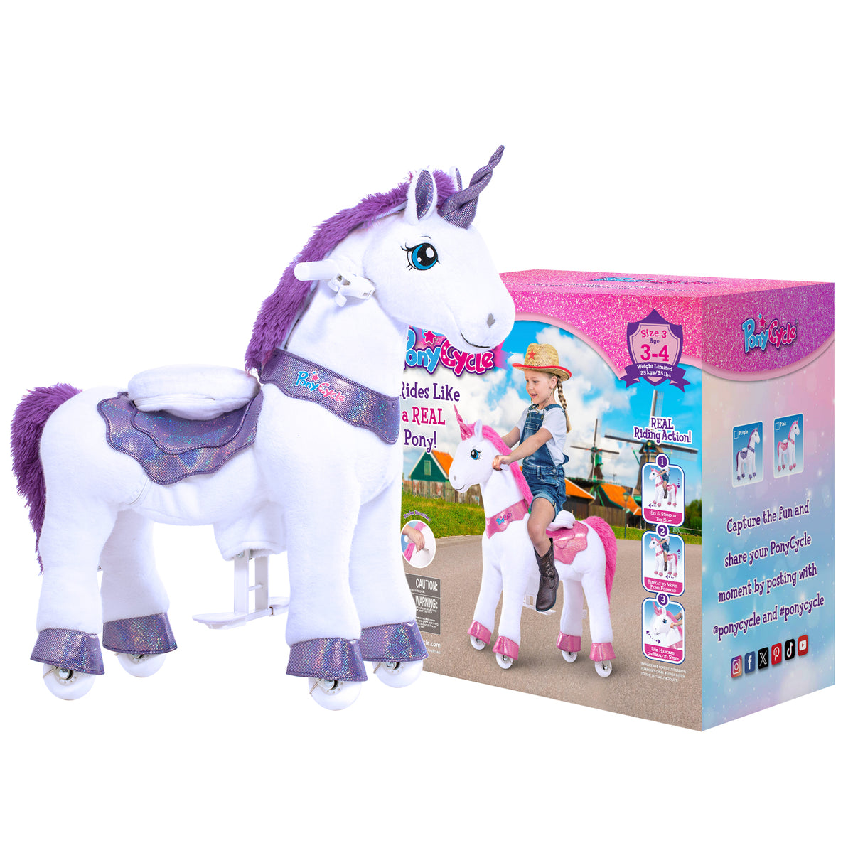 Model E® Unicorn Riding Toy Age 3-4（UK&EU in Stock）