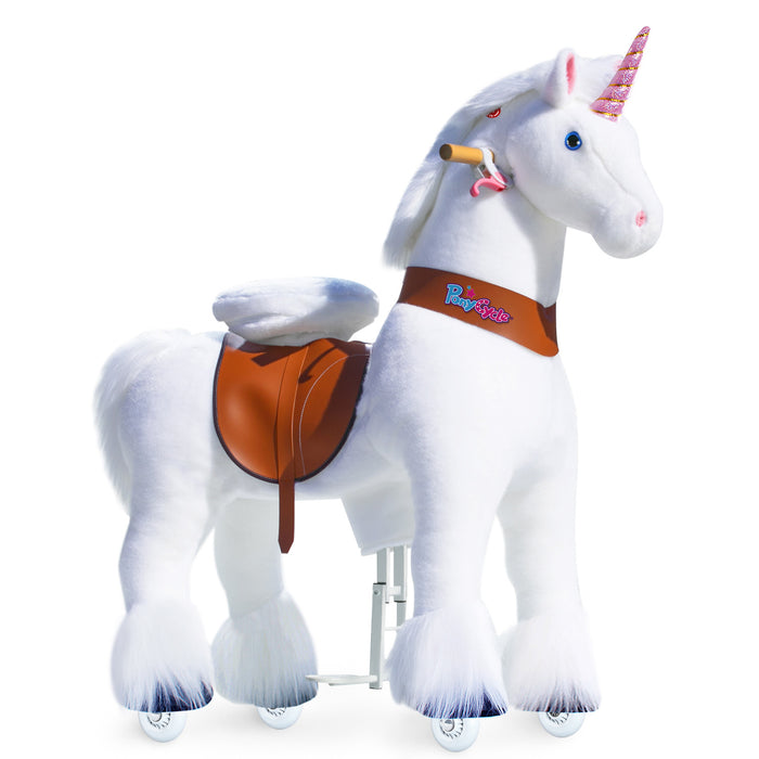 PonyCycle® Fahrt auf Einhorn Größe 5 für Alter 7+ Weiß