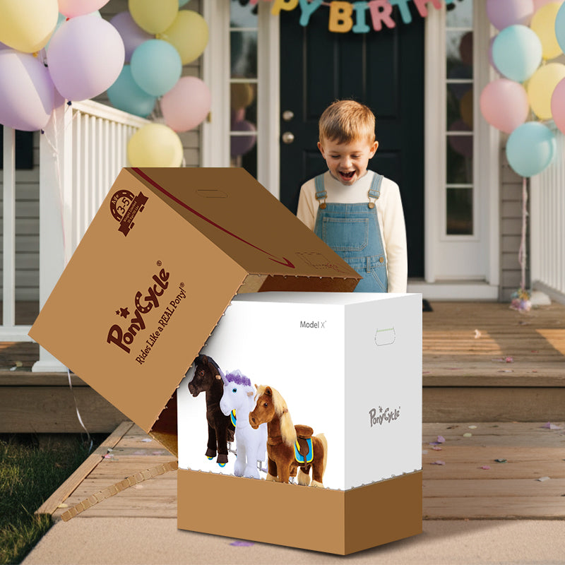 Modèle X Cheval à Bascule pour Âge 3-4 Cheval Chocolat