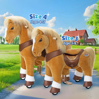 Model Y® Light Brown Horse Rideable Toy for Age 4-7（UK&EU in Stock）