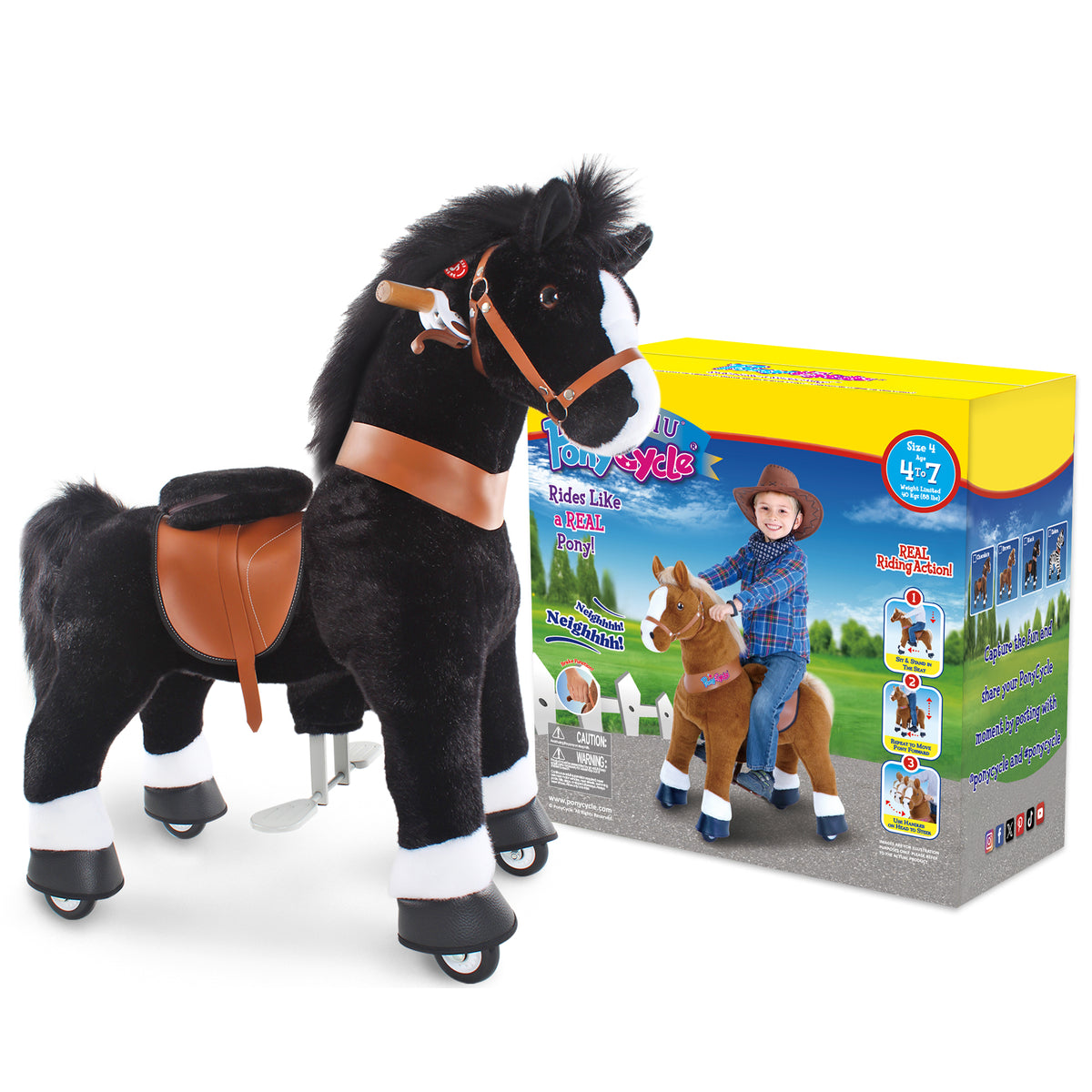 PonyCycle® horse Age 4-7 Black（UK&EU in Stock）