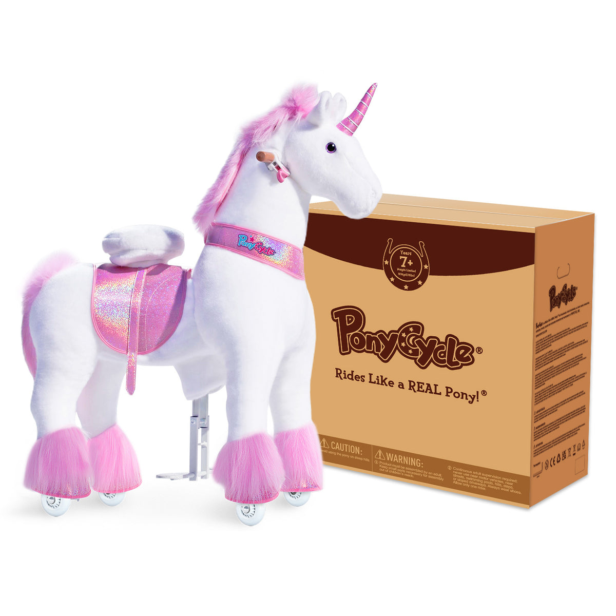 PonyCycle® Ride on Unicorn Size 5 for Age 7+ Pink（UK&EU in Stock）