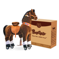 PonyCycle® Reiten Sie auf dem Pferd Größe 5 für Alter 7+ Schokolade