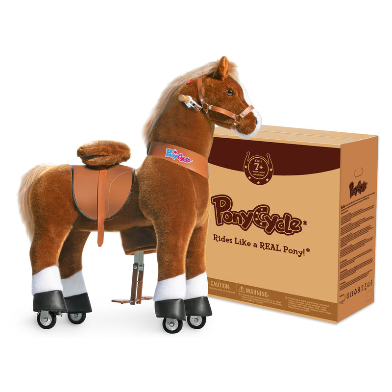 PonyCycle® Reiten Sie auf dem Pferd Größe 5 für Alter 7+ Braun