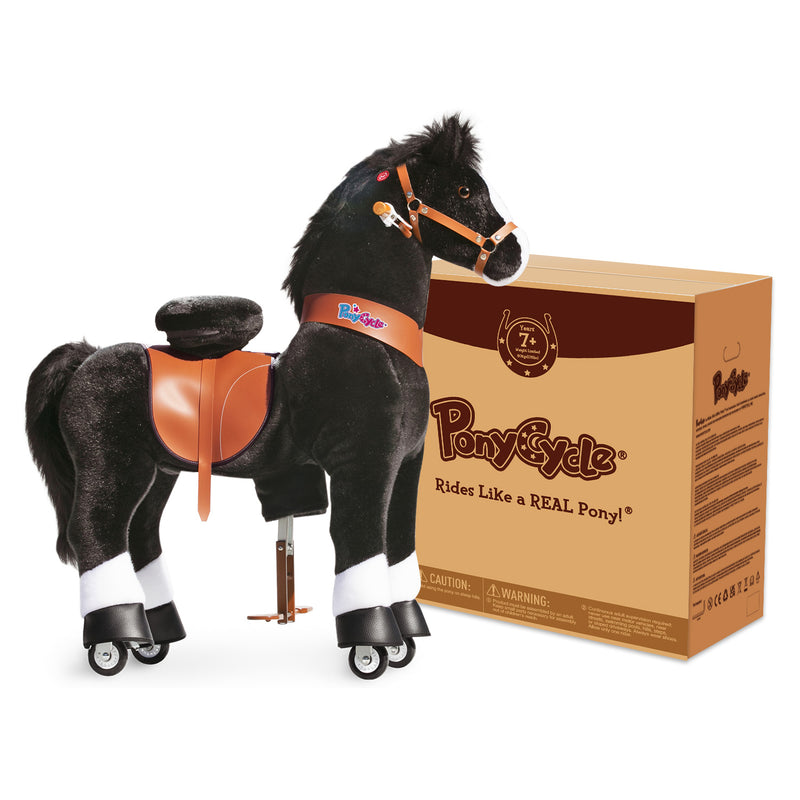 PonyCycle® Reiten Sie auf dem Pferd Größe 5 für Alter 7+ Schwarz