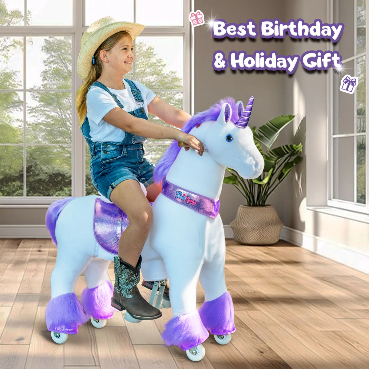 PoneyCycle® Monter sur la Licorne Taille 5 pour les 7 ans et plus Violette