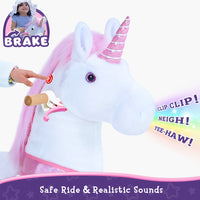 PonyCycle® Ride on Unicorn Size 5 for Age 7+ Pink（UK&EU in Stock）