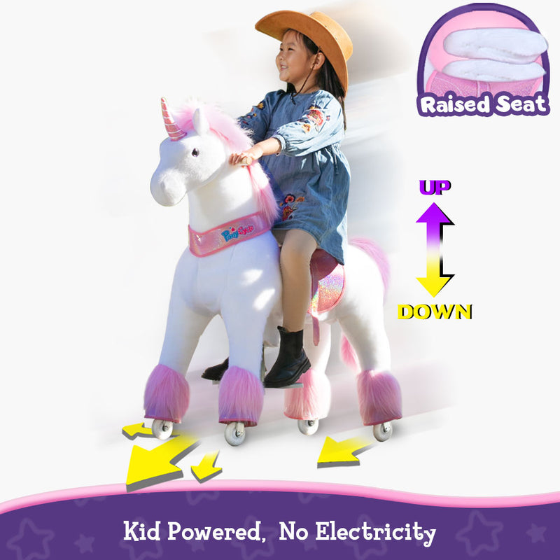 PonyCycle® Ride on Unicorn Size 5 for Age 7+ Pink（UK&EU in Stock）