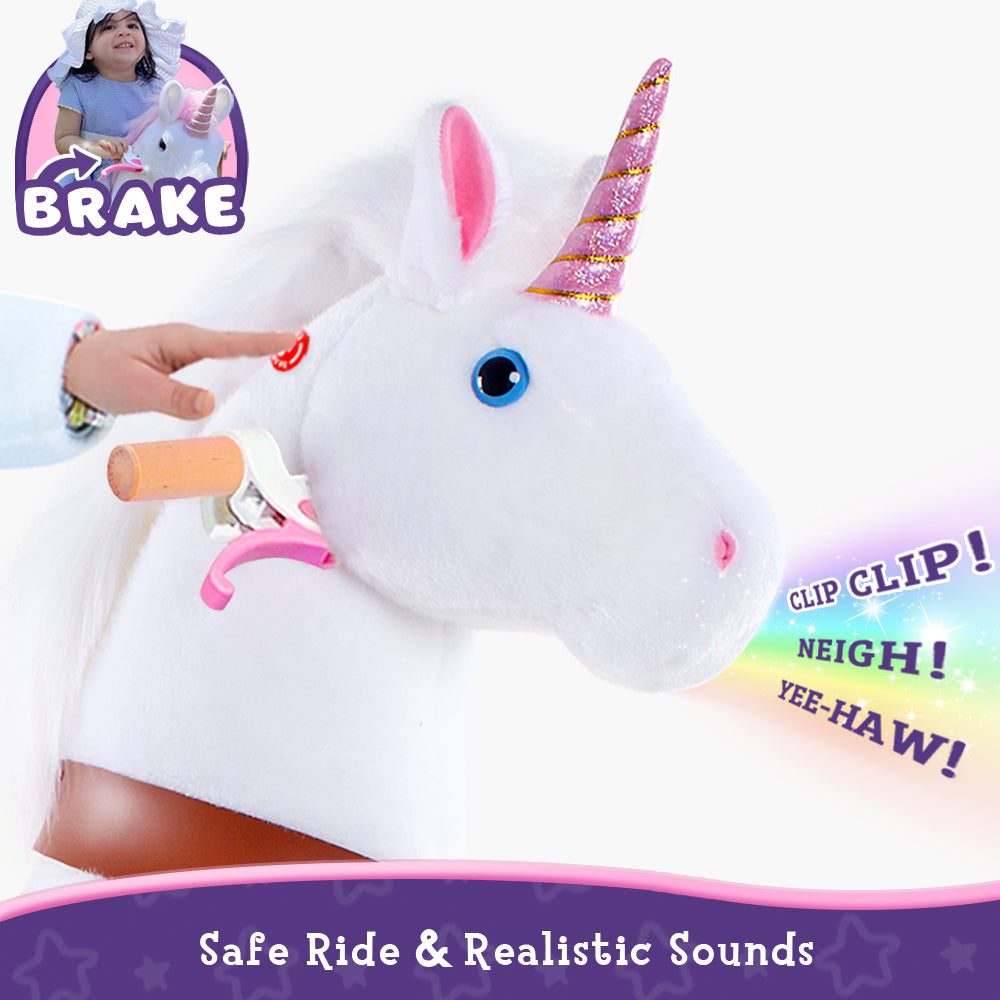 PoneyCycle® Monter sur la Licorne Taille 5 pour les 7 ans et plus Blanc