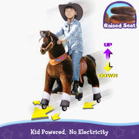 PonyCycle® Reiten Sie auf dem Pferd Größe 5 für Alter 7+ Schokolade