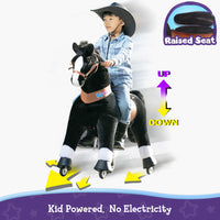 PonyCycle® Reiten Sie auf dem Pferd Größe 5 für Alter 7+ Schwarz